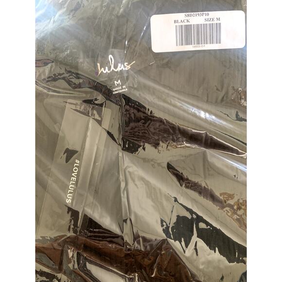 Lulu's Fit and Fair Black Ribbed Knit Long Sleeve Skater Dress M NWT - Picture 5 of 6